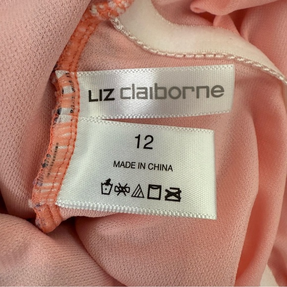 Women’s Liz Claiborne Floral Ruffle Ruched Padded One Piece Swimsuit Size 12 - Picture 12 of 16